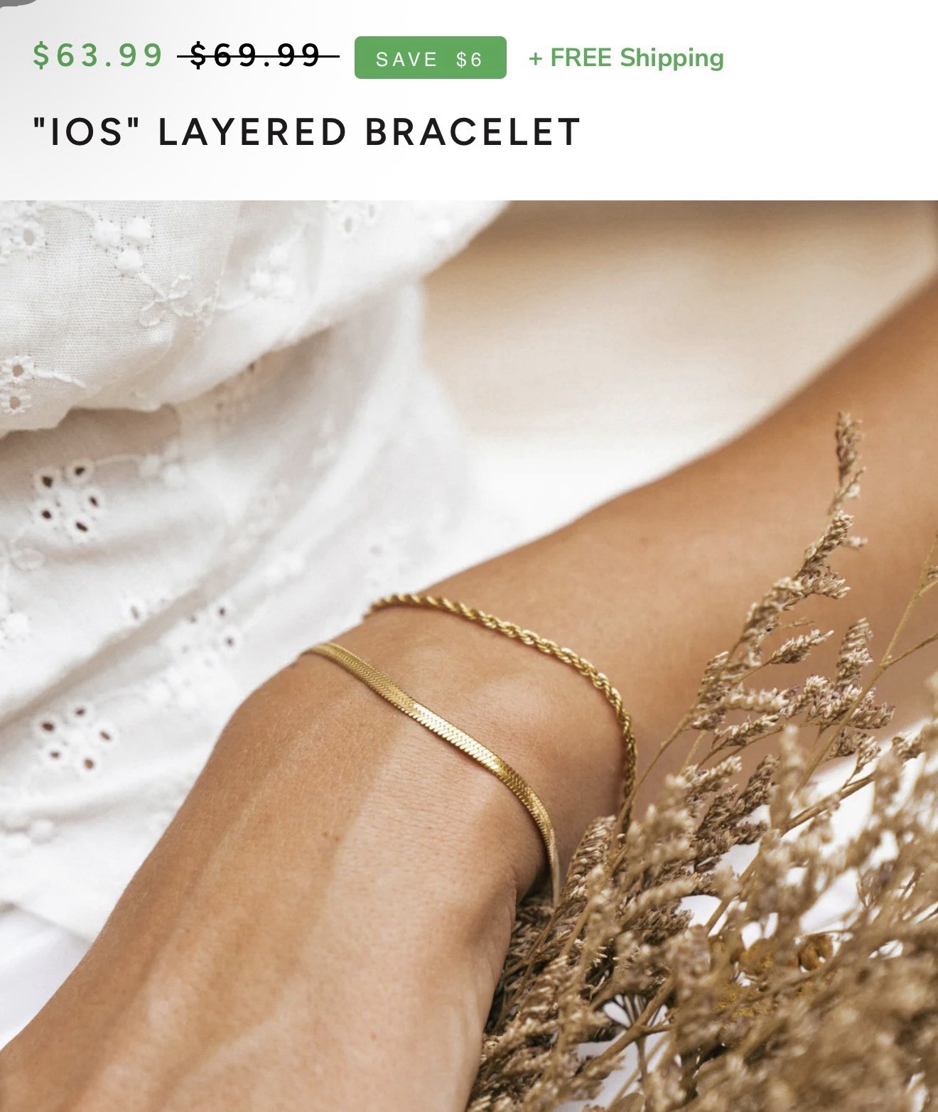 ✨ Atolea Layered Bracelet Set – Herringbone + Rope | Brand New
