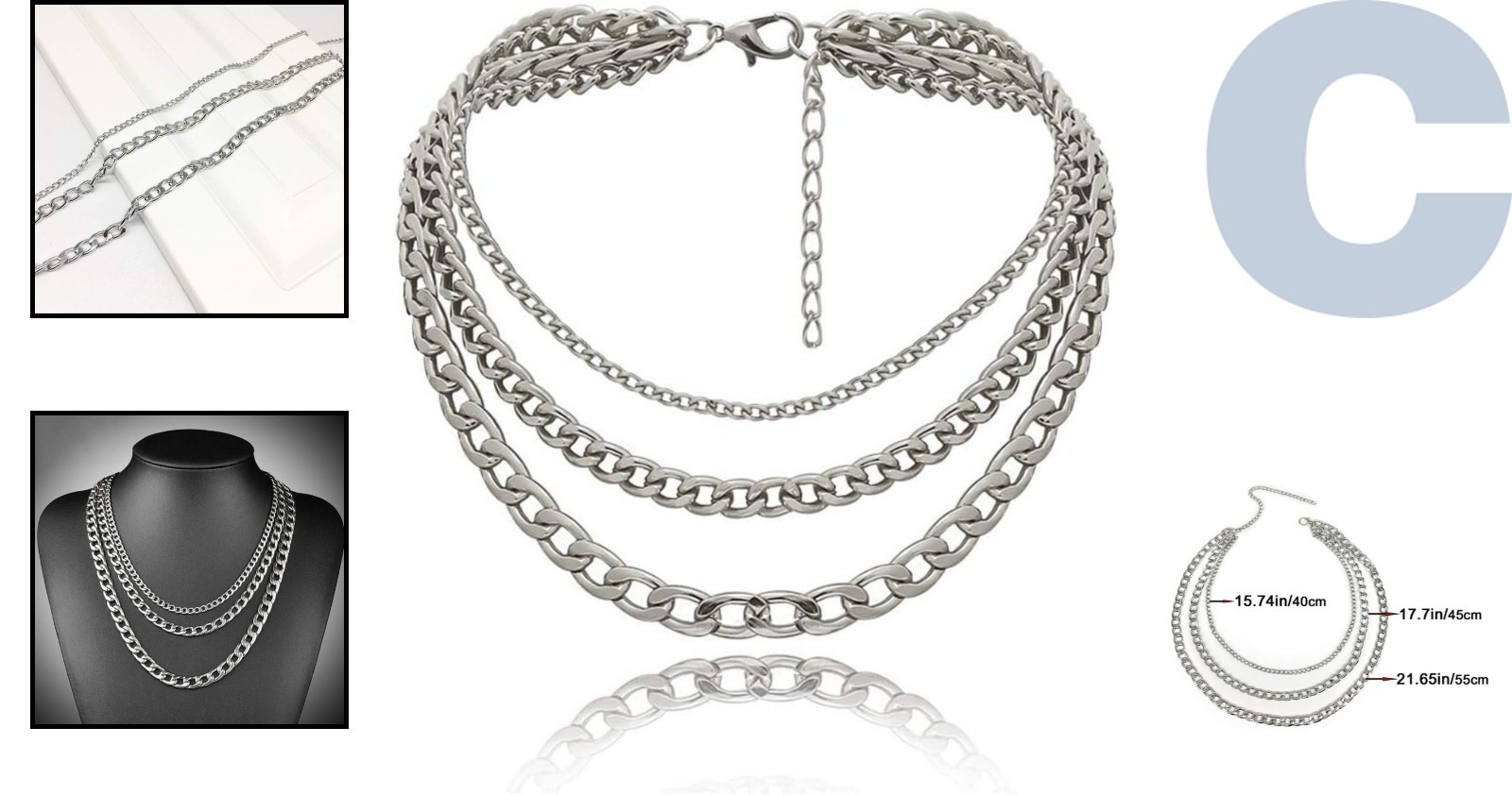 Polished Silver Chunky Statement Necklace: Handmade Beauty for All Occasions