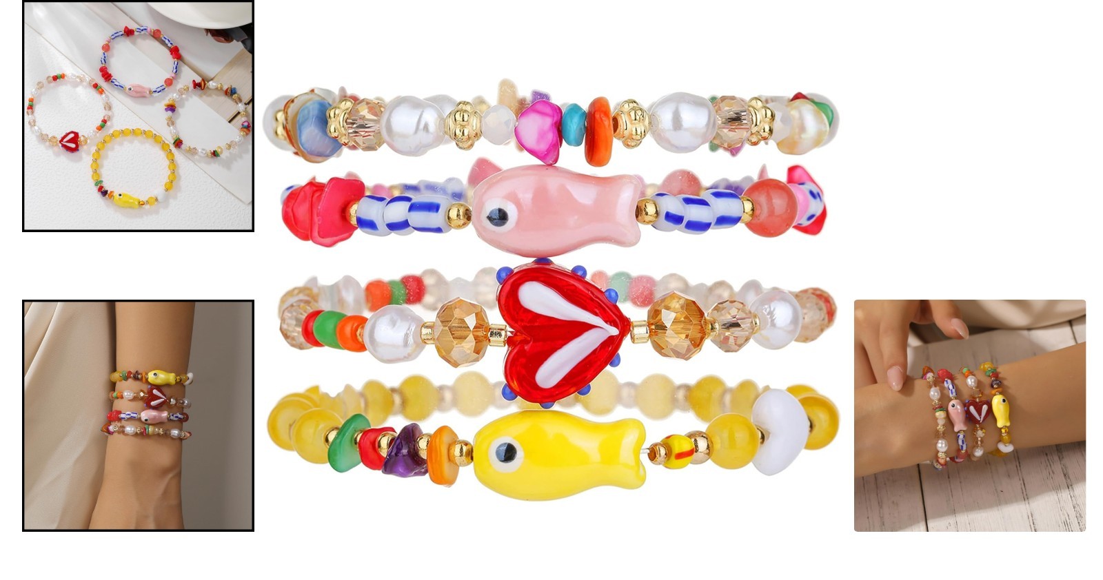 Ocean-themed Stretch Bracelet Set – Perfect Accessory for Tropical Getaways
