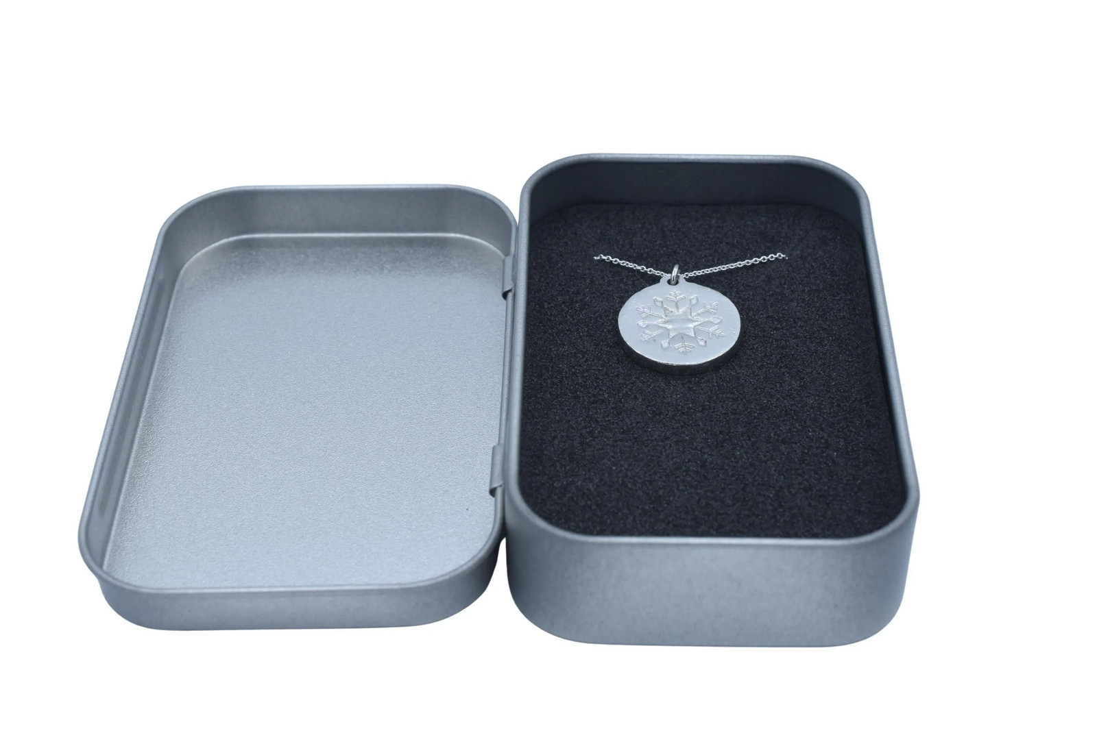 10th Anniversary Tin Pendant Snowflake Star Minimalist Necklace Gift UK