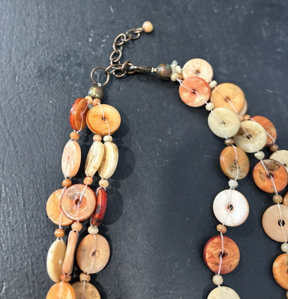 Two Disc Donut Shaped Adjustable Necklaces Boho Ethnic Tribal 16″ & 19 1/2″