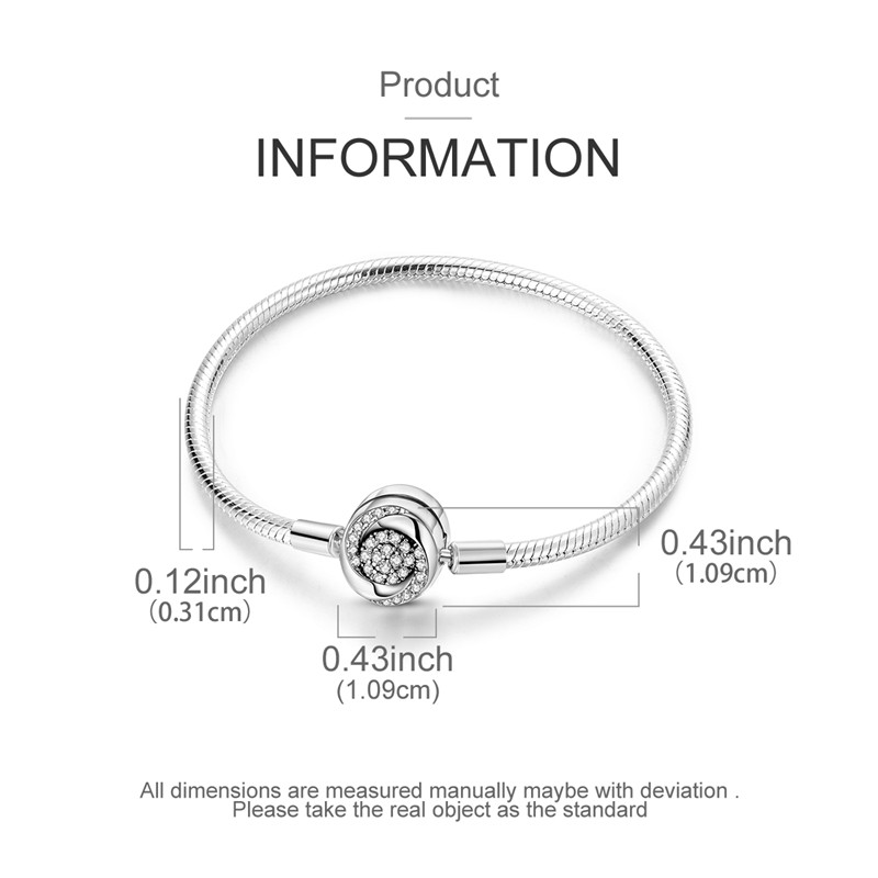 MULA European Sparkling Vortex 925 Silver Clasp Charm Bracelet For Women Jewelry