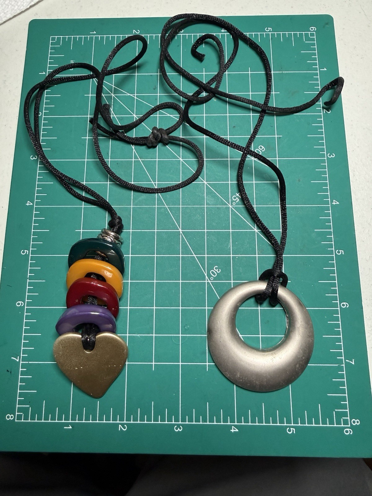 Multi Color Necklace With Gold Heart plus one more as shown