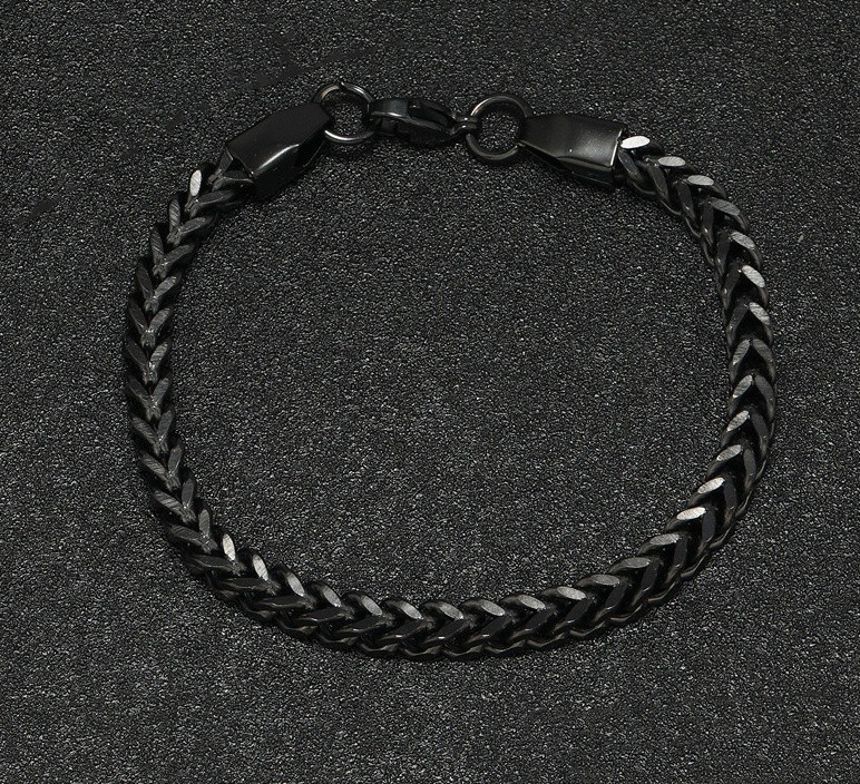 3PCS Fashion Mens Stainless Steel Twisted Punk Cube Chain Bracelets 20cm