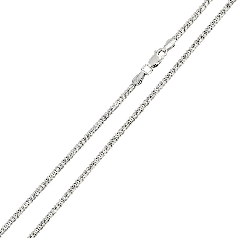Sterling Silver Rhodium Finish 2mm Miami Cuban Curb Chain Necklace,Made in Italy
