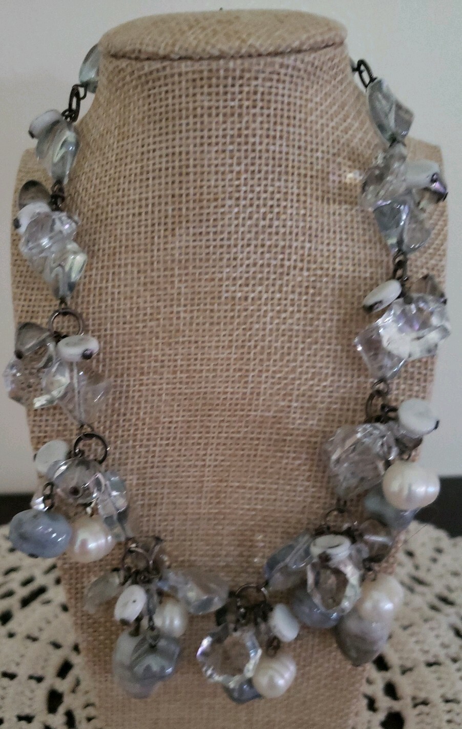 Semi-Precious Stone & Beaded Necklace ~ 17″ Long ~ Multi Colored ~ New ~ 8