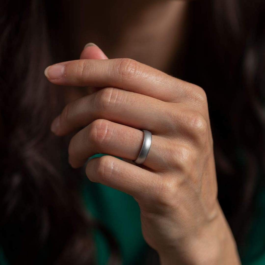Thin Elements Silicone Ring – Stackable Wedding Engagement Band – 4.3mm Wide,…