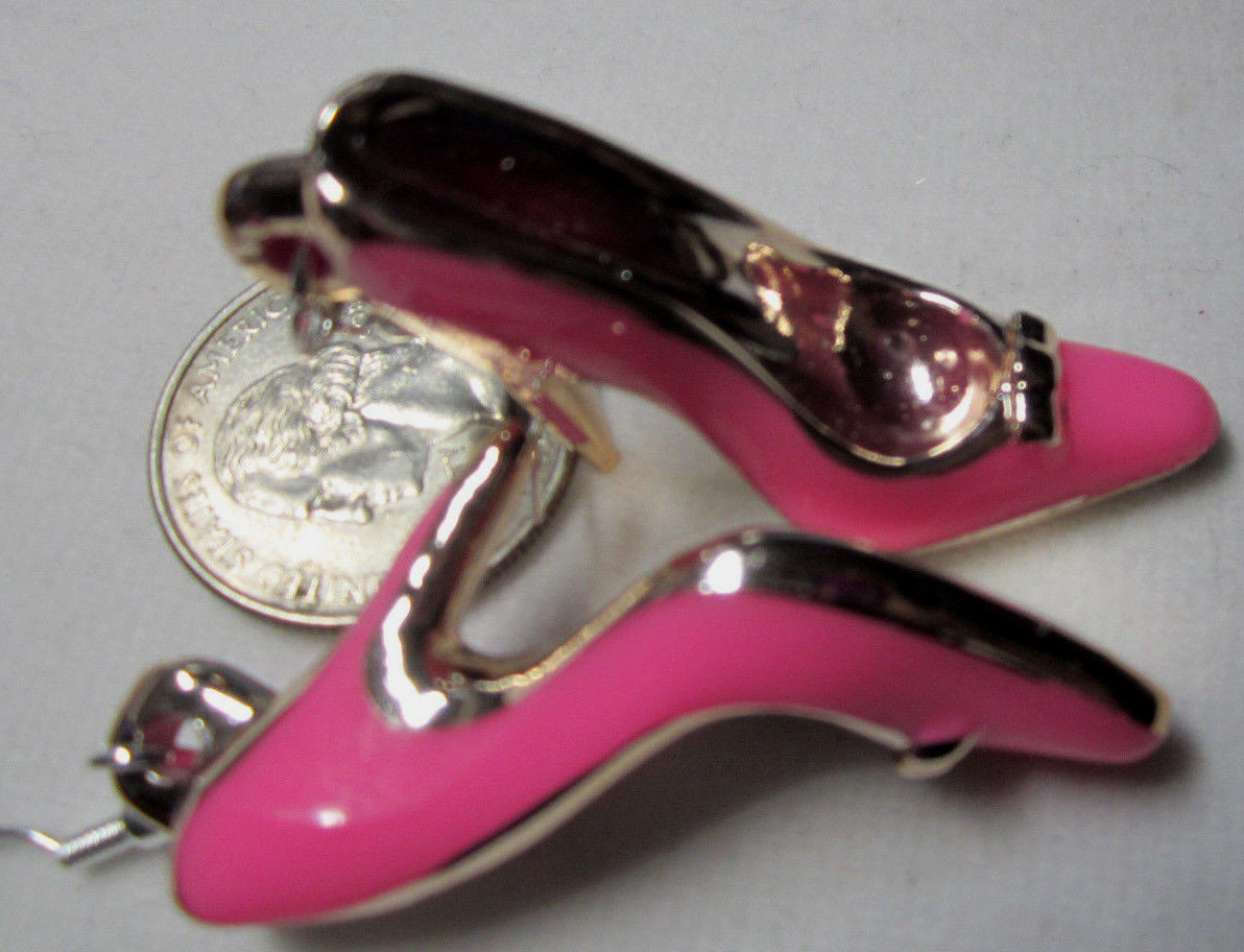 Unique Pink 925 EARRINGS HIGH HEEL SHOES STILETTO VALENTINE DAY Nora Winn