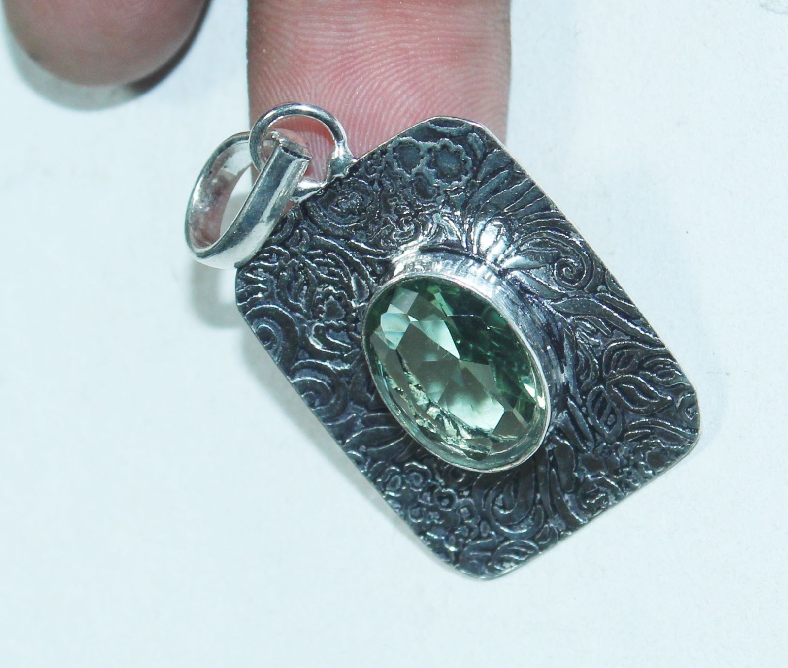 Hydro Green Amethyst Gemstone Handmade Pendant Jewelry Pendant Size 1.5 Inches
