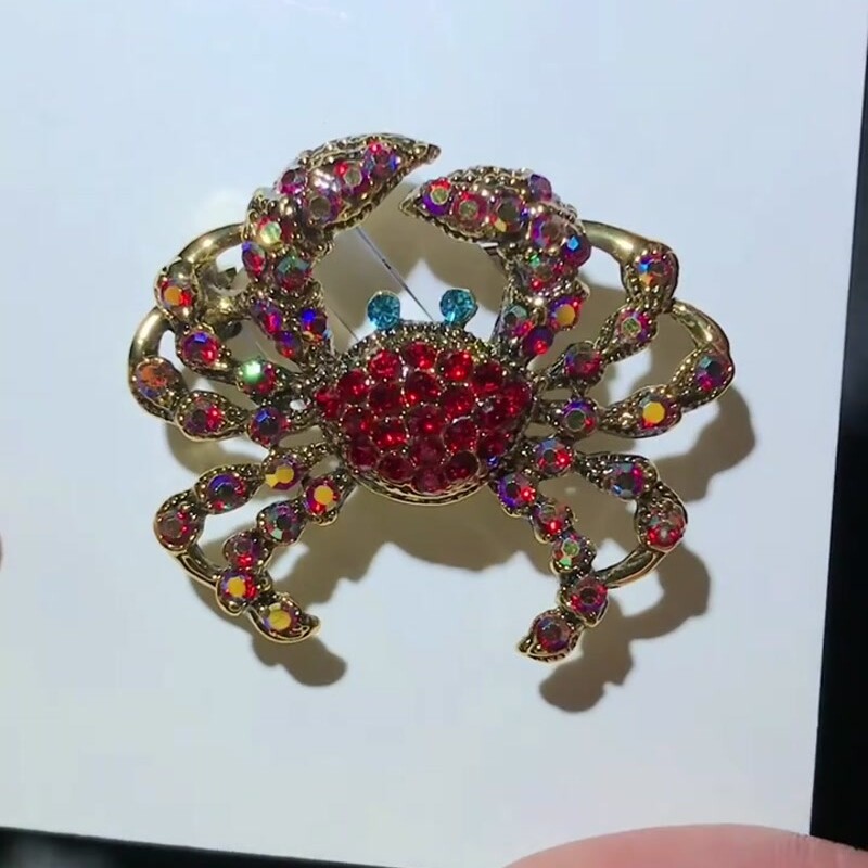 Sea Animal Brooches Fish Seahorse Shrimp Lobster Crab Pin Fashion Jewelry Gifts