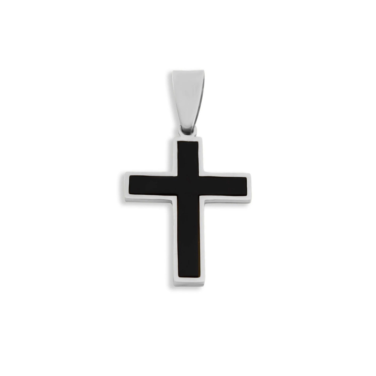 Cross Pendant for Men & Women – Matte Black Ion Plated Stainless Steel Cross