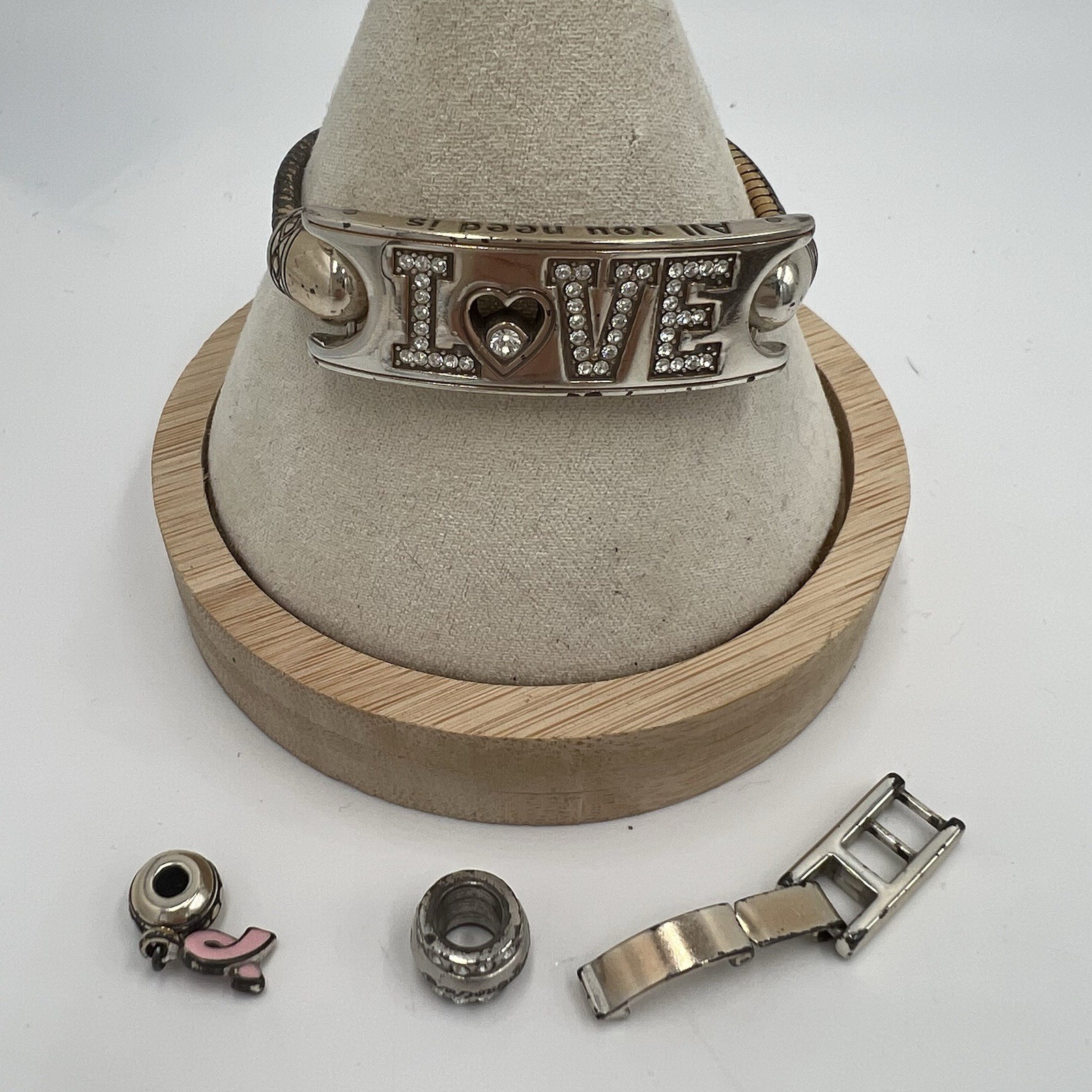 BRIGHTON All You Need is LOVE Charm Bracelet, With Charms And Extender 7-8 Inch