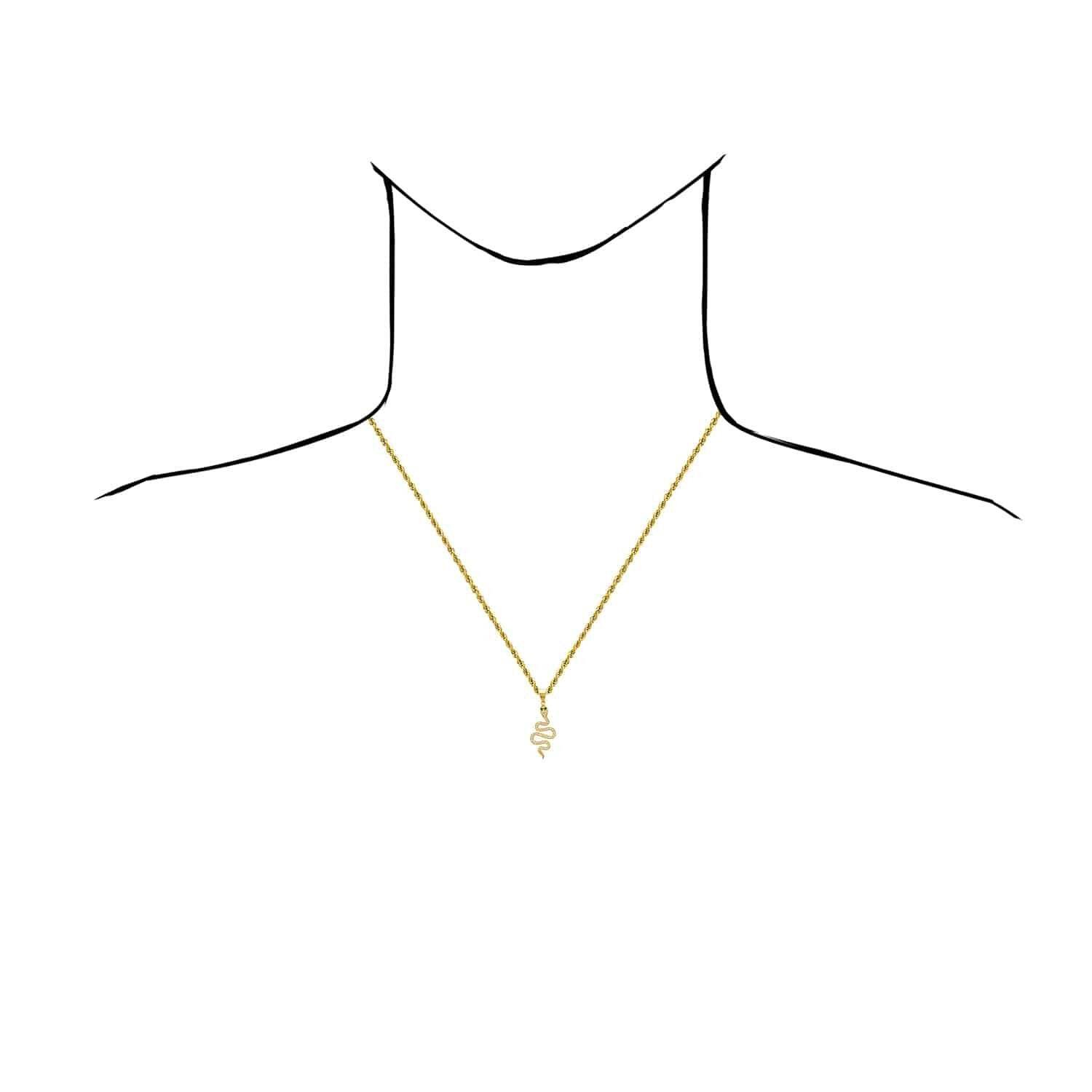 14K Yellow Gold Simulated Diamond And Emerald Snake Charm Pendant
