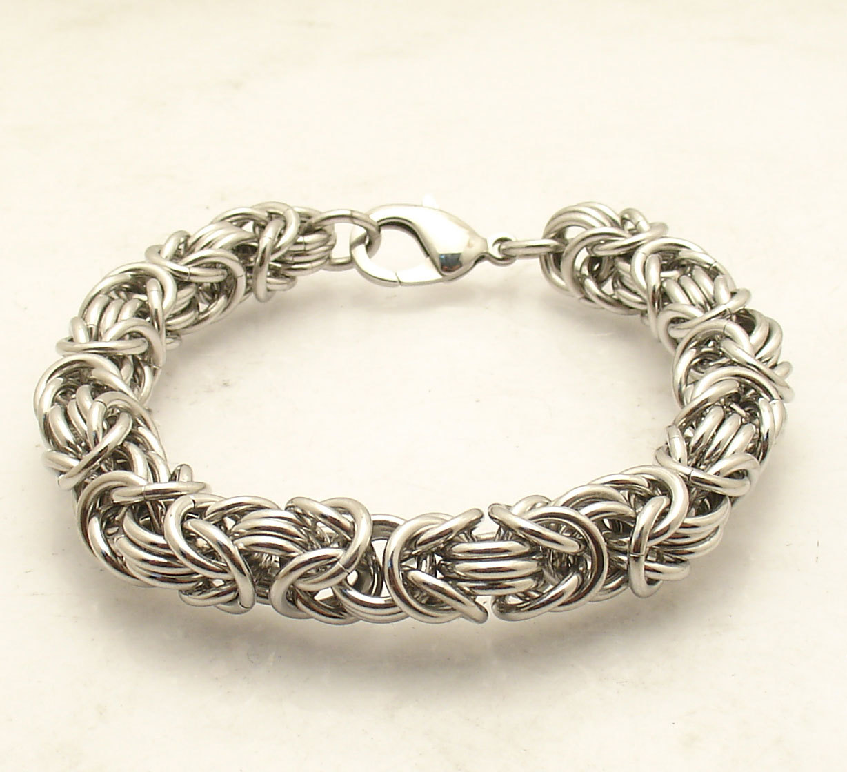 8″ Bold Heavy Round Byzantine Link Bracelet Lobster Lock Solid Stainless Steel