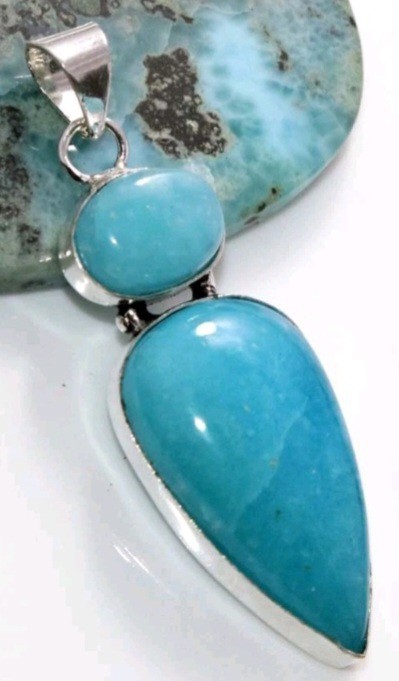 925 Silver Plated Long Hememorphite Pendant 2.2″ Bohemian Boho Fashion Jewelry ✨