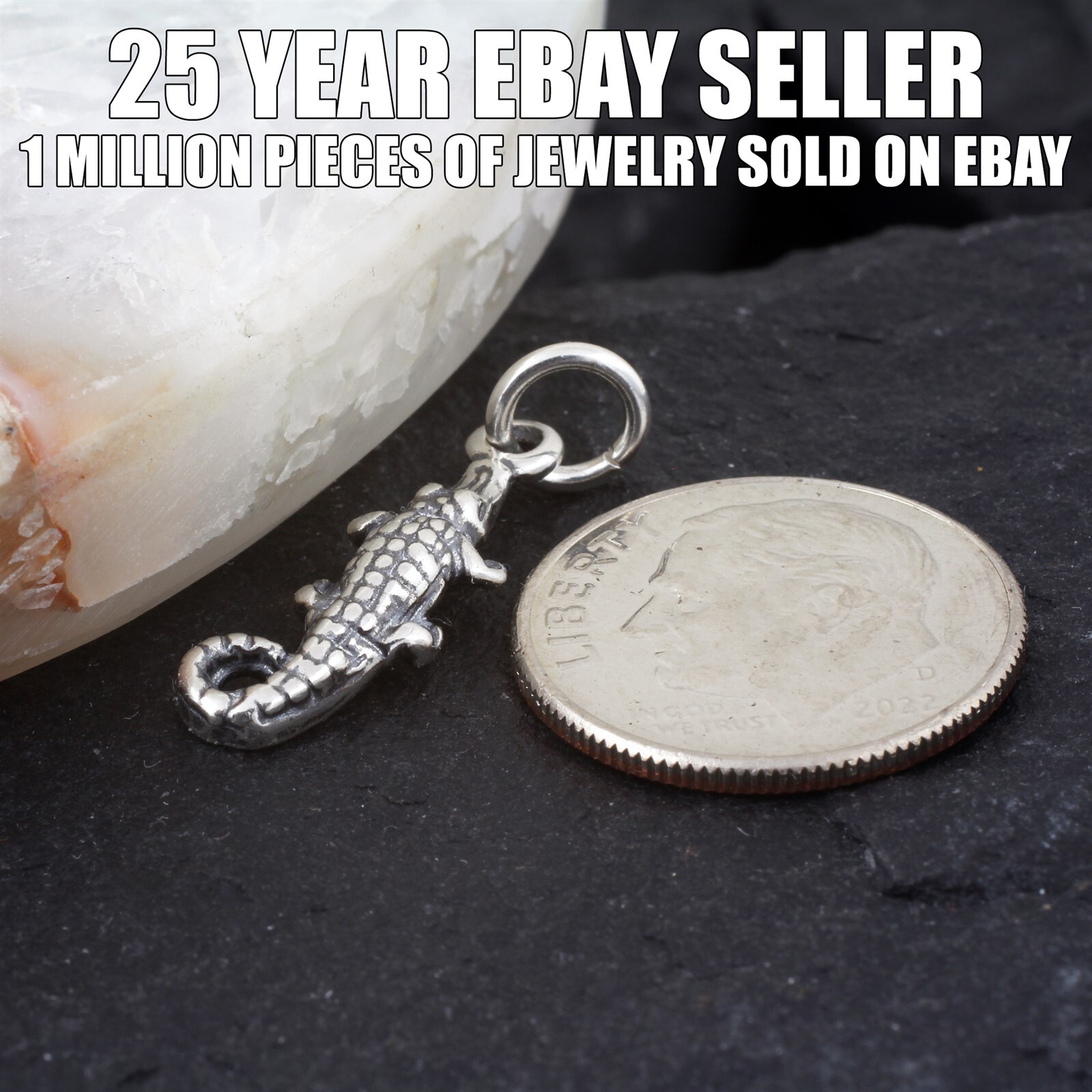 925 Sterling Silver Gator Charm with Necklace Florida Gators Alligator