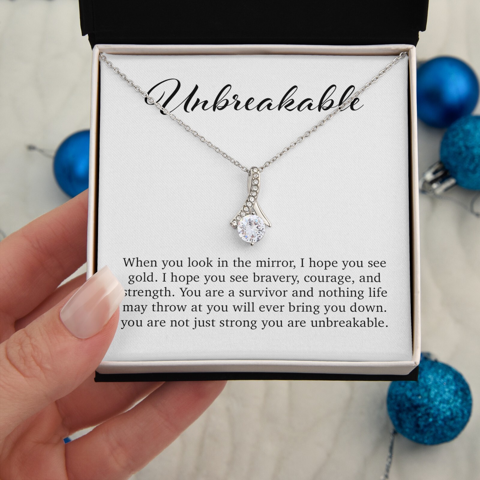 Unbreakable Necklace, Unbreakable Strength Necklace, Unbreakable Strength Gift