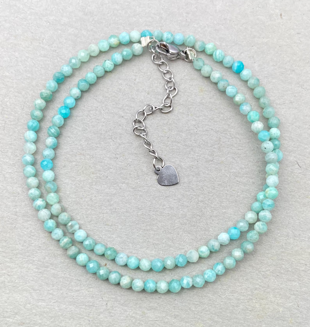 Amazonite Handmade Necklace 3mm Faceted Bead Choker Healing Crystal Gifts