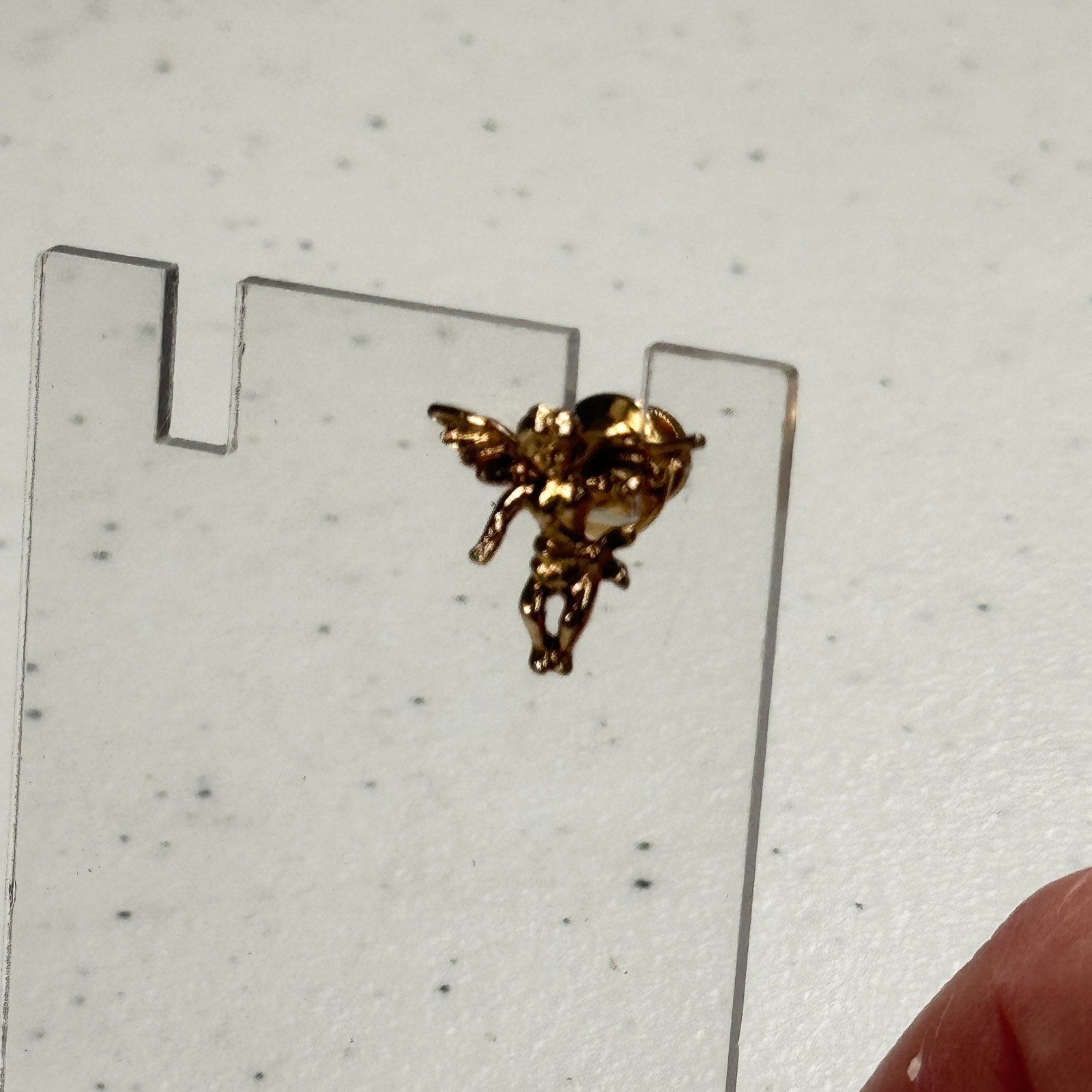 Vintage Brooch Cherub Angel Gold Tone Figural Cupid Mini Lapel Pin Romantic
