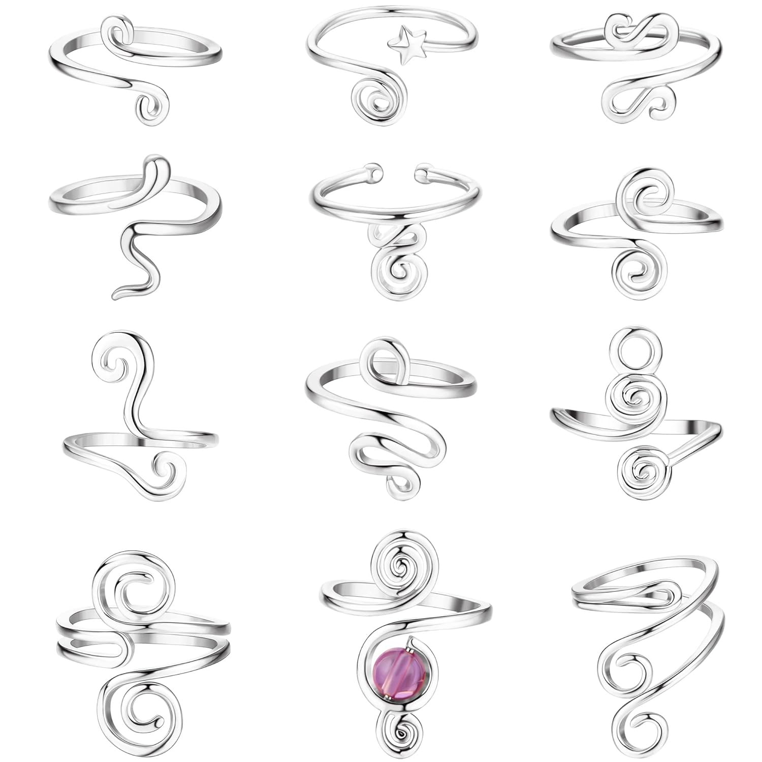 Adjustable 14K Gold Plated African Open Toe Rings for Women Summer
