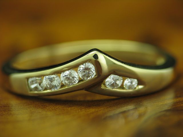 14Kt 585 Yellow Gold Ring With 0.30Ct Zirconia Inlay / 2.4G / RG 54