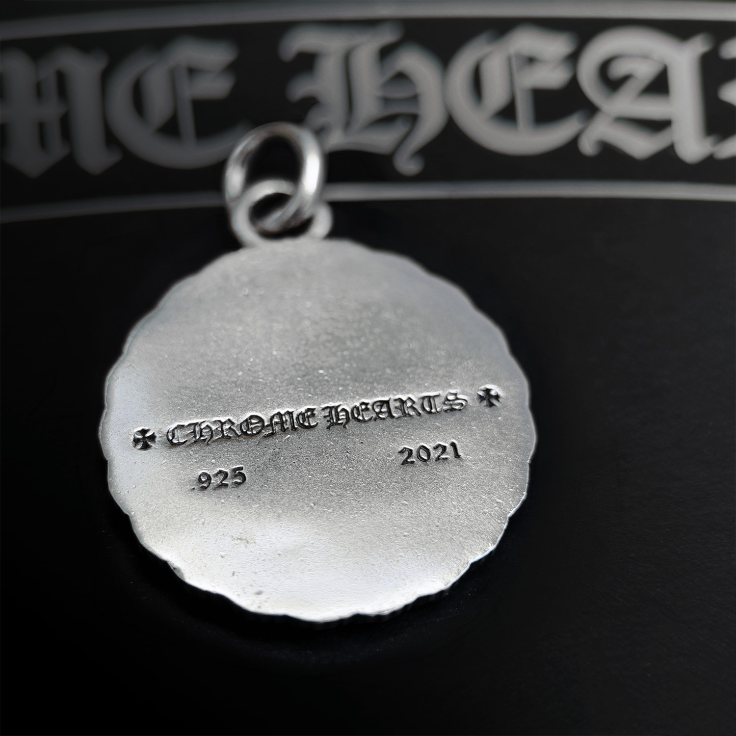 Chrome Hearts CH Plus True F***ing Love Medallion Pendant +CH Pouch and Gift Bag