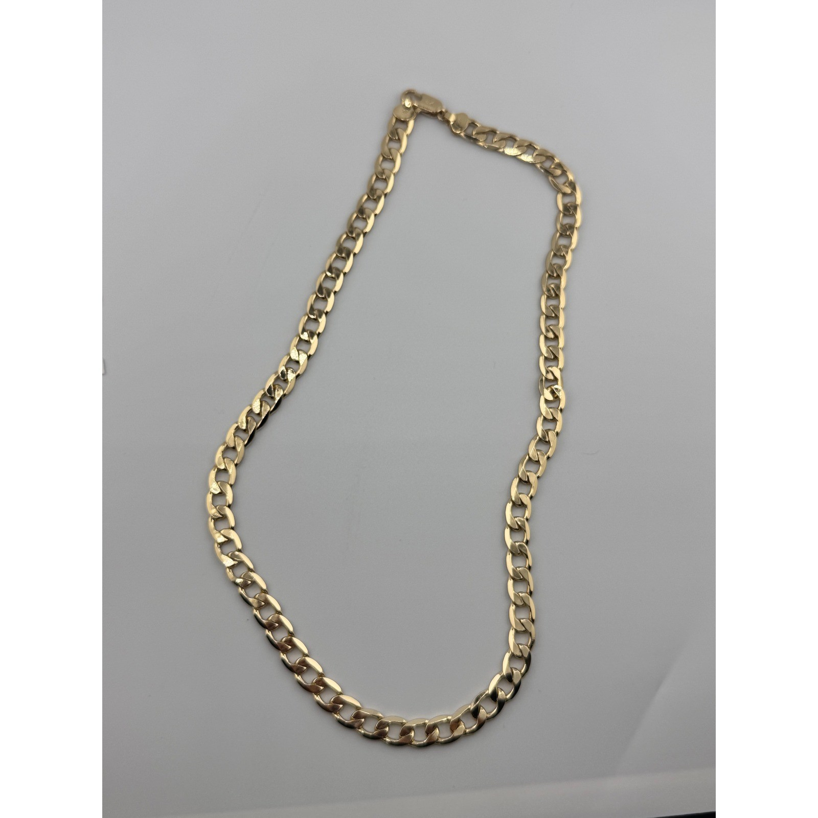 14k Laminated Gold Tone Curb Link Chain Necklace 24 Inch 8mm XP Lobster Clasp