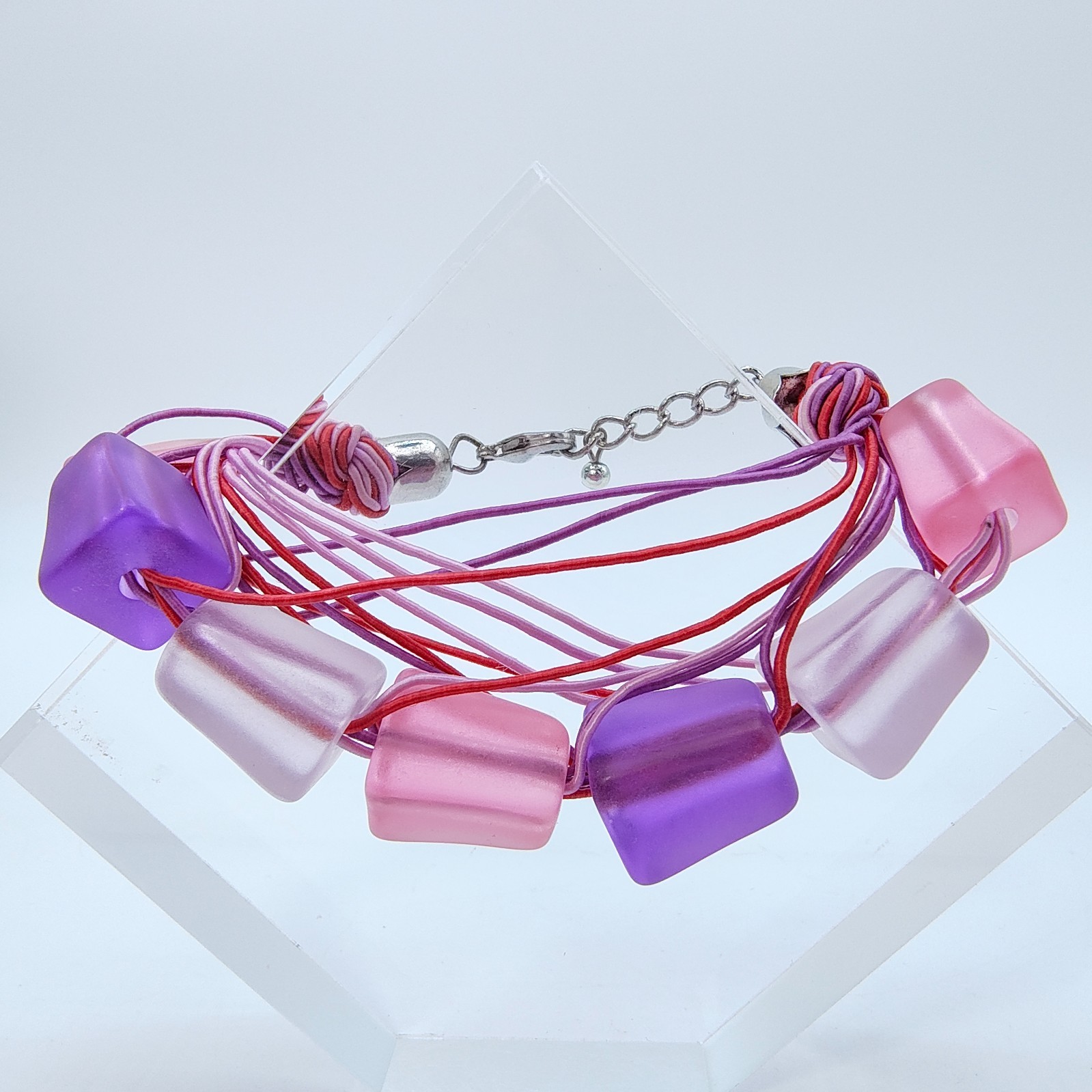 Gimme Gummy Arm Party Bracelet Chunky Color Pop Pink Purple White Kidcore
