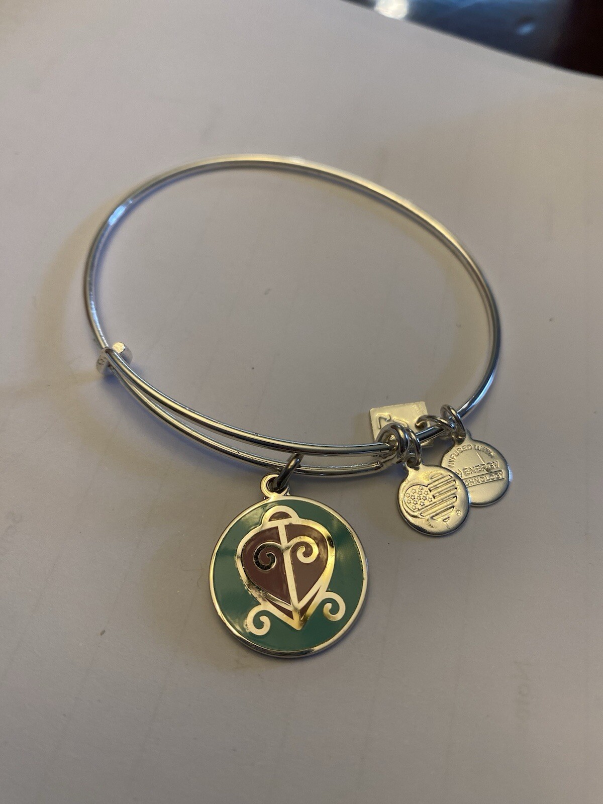 Alex & Ani The Way Home Metal Silver Charm Bangle Bracelet