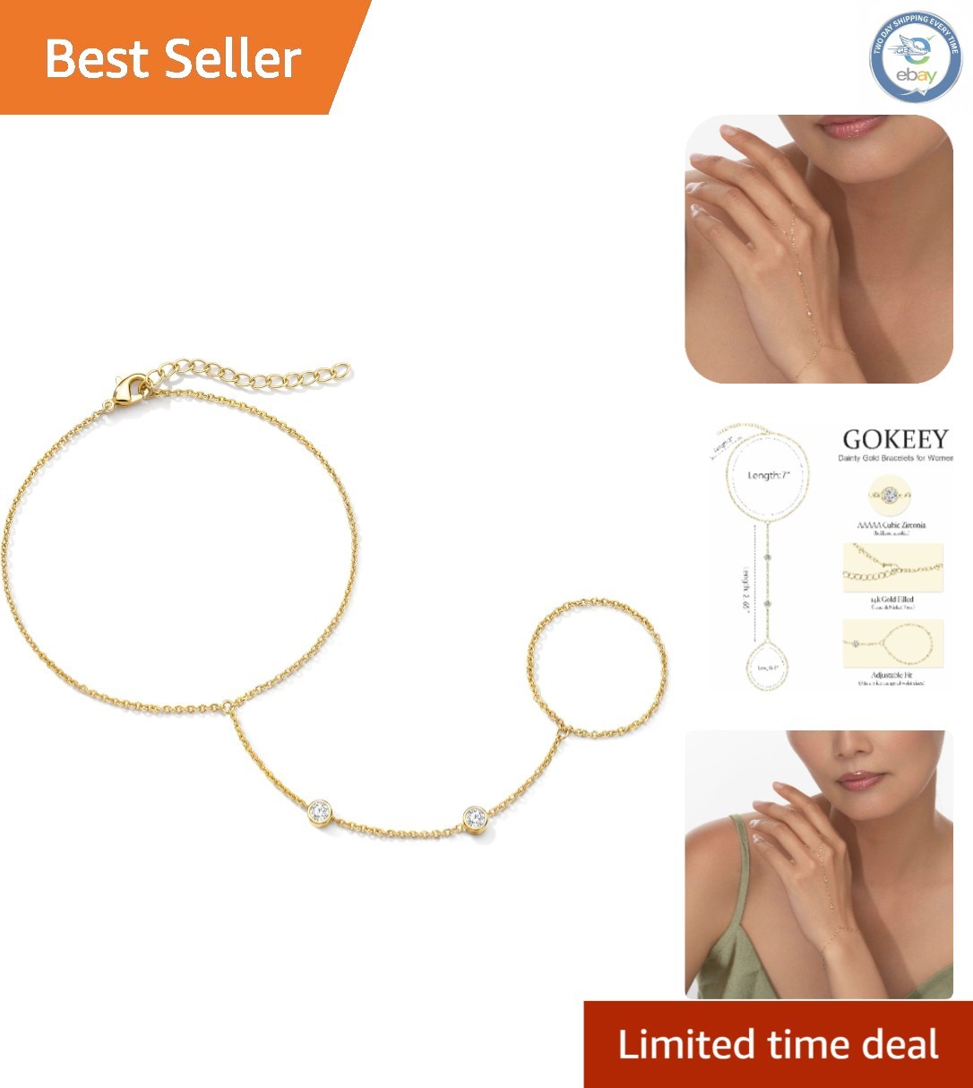 Modern Gold Cuff Bracelets Set – Non-Tarnish & Adjustable for All Occasions