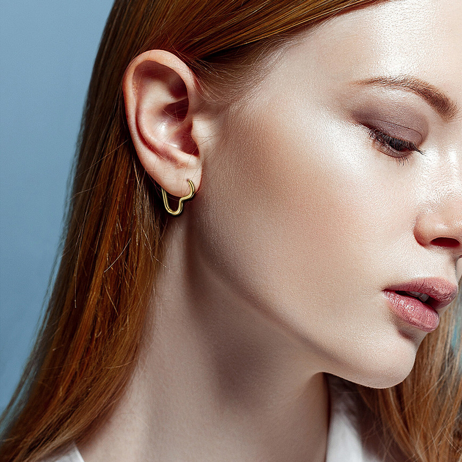 6pcs Women 316L Surgical Steel Heart Hoop Earrings Piercing Hypoallergenic Studs