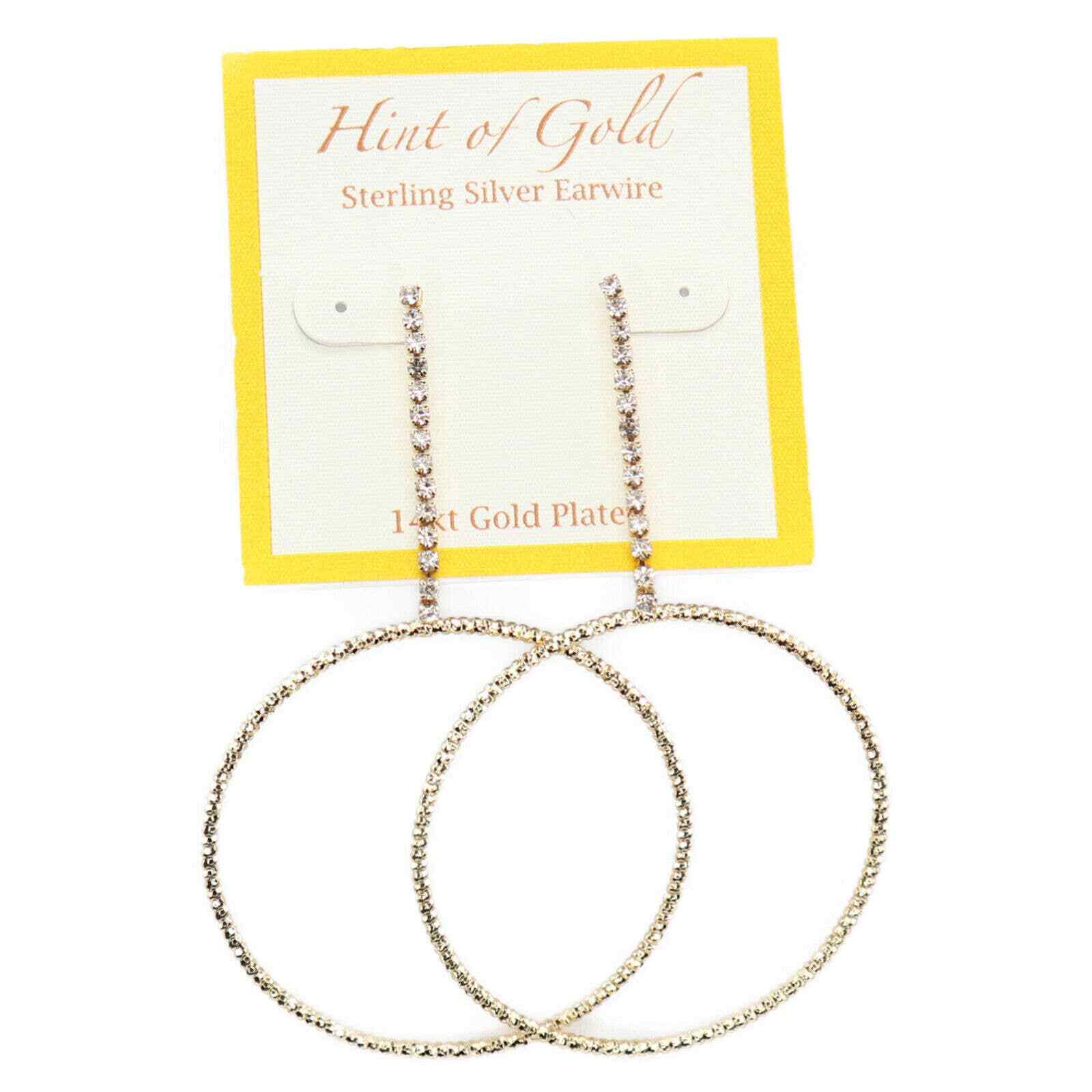 Hint of Gold Crystal Pave Gypsy Hoop Earrings Gold SA00268-E02