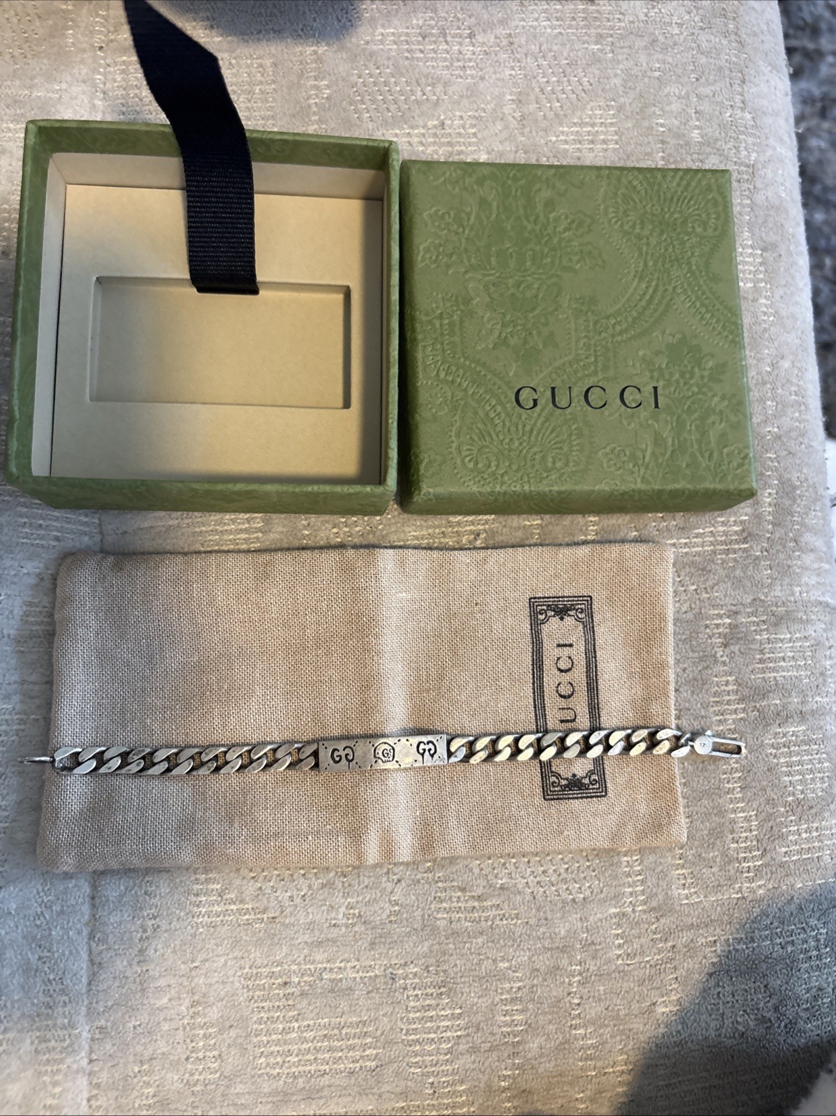 GUCCI Ghost Chain Bracelet Sterling Silver Size 17 Inner Circumference ( Small )