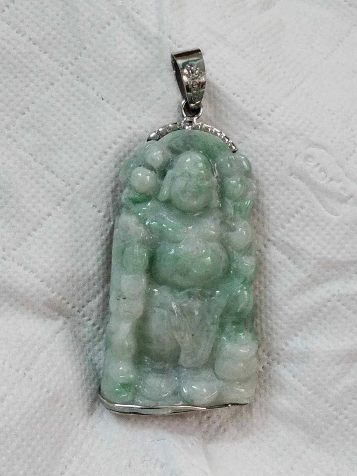 Maitreya Laugh Buddha pendant 100% Natural Jade & Natural Color
