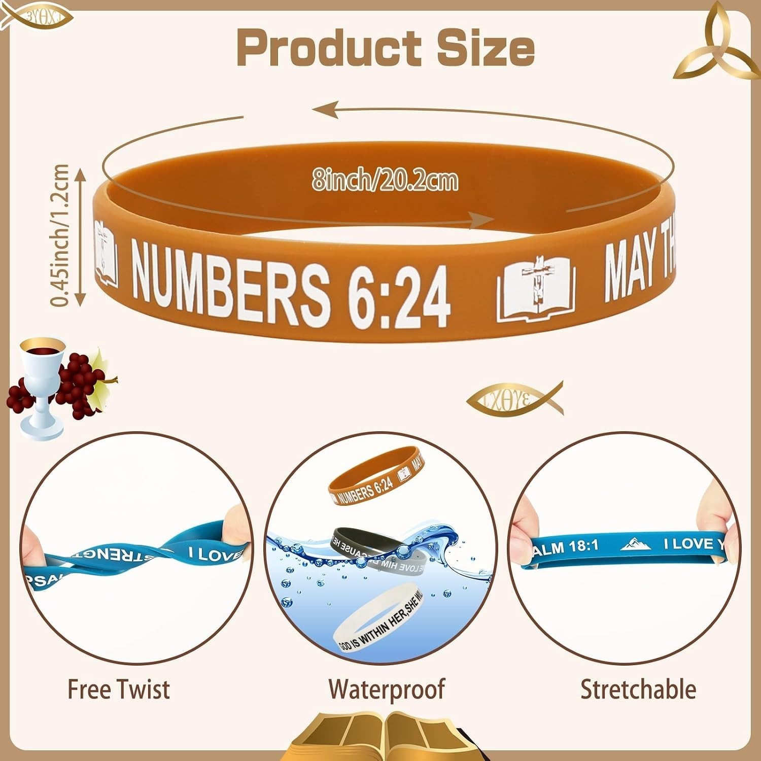 64-Piece Bible Verse Silicone Bracelets – Inspirational Christian Gifts for All