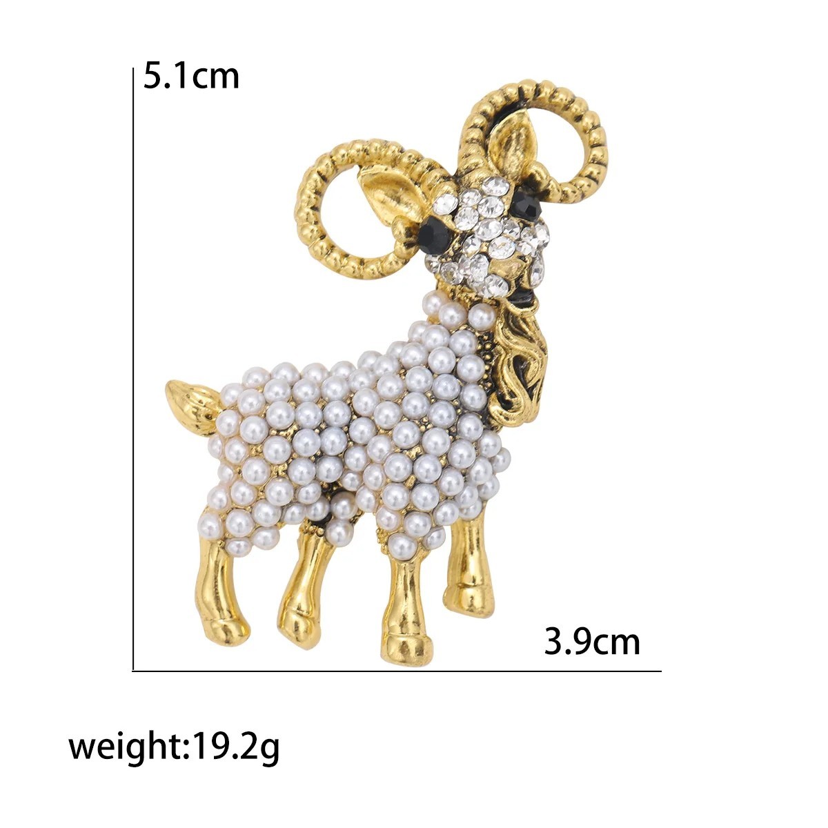 Trendy Pearl Sheep Brooches for Women Unisex Camal Animal Pin Beautiful Cut Gift