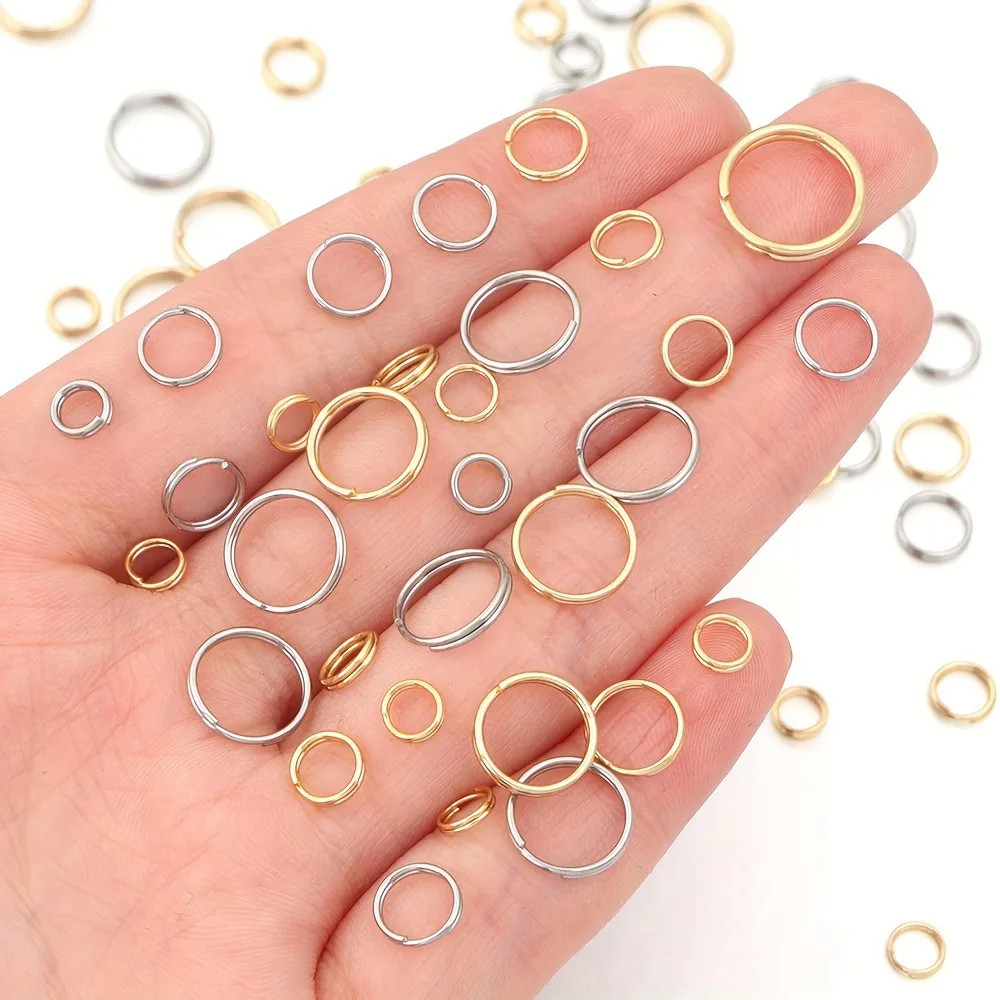 4-10Mm Gold and Silver Double Ring, Multi Size Jewelry Making Connection Ring, D