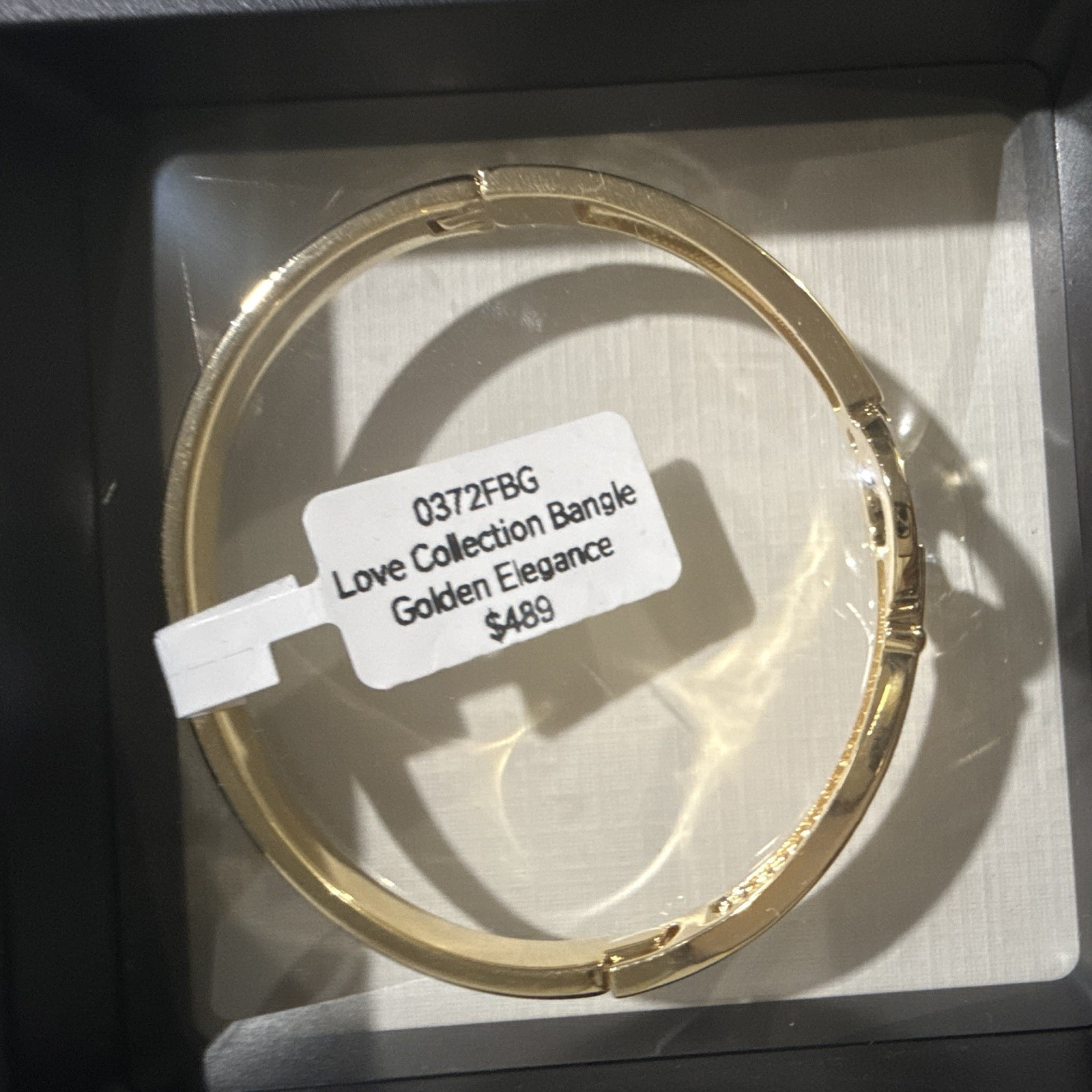 Coach Gold Tone Pavé Clear Crystal Bangle Bracelet Signed C0372BFG