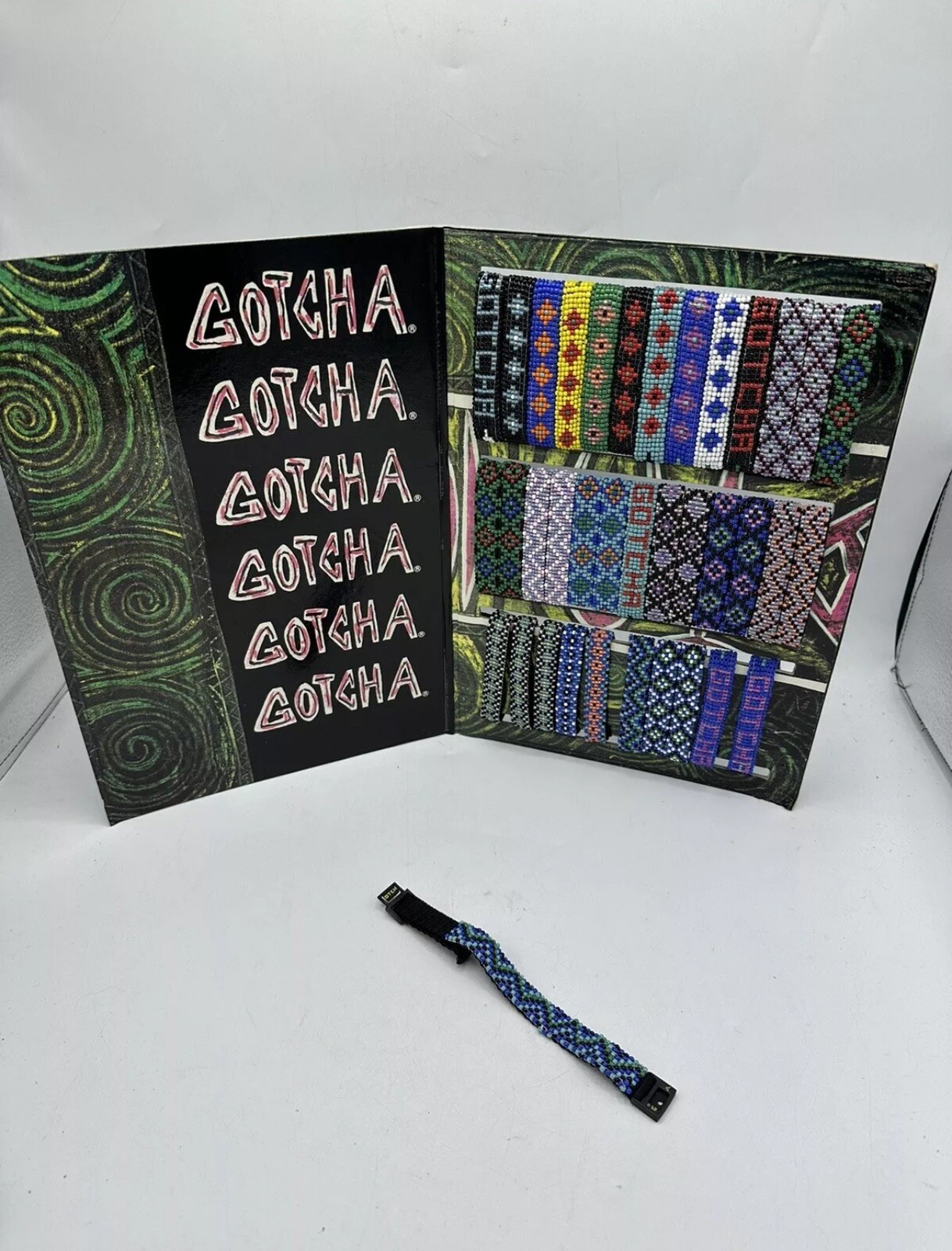 Gotcha Bracelet Adult Vtg 90s Surf Skate Braided Wrap Multi Color