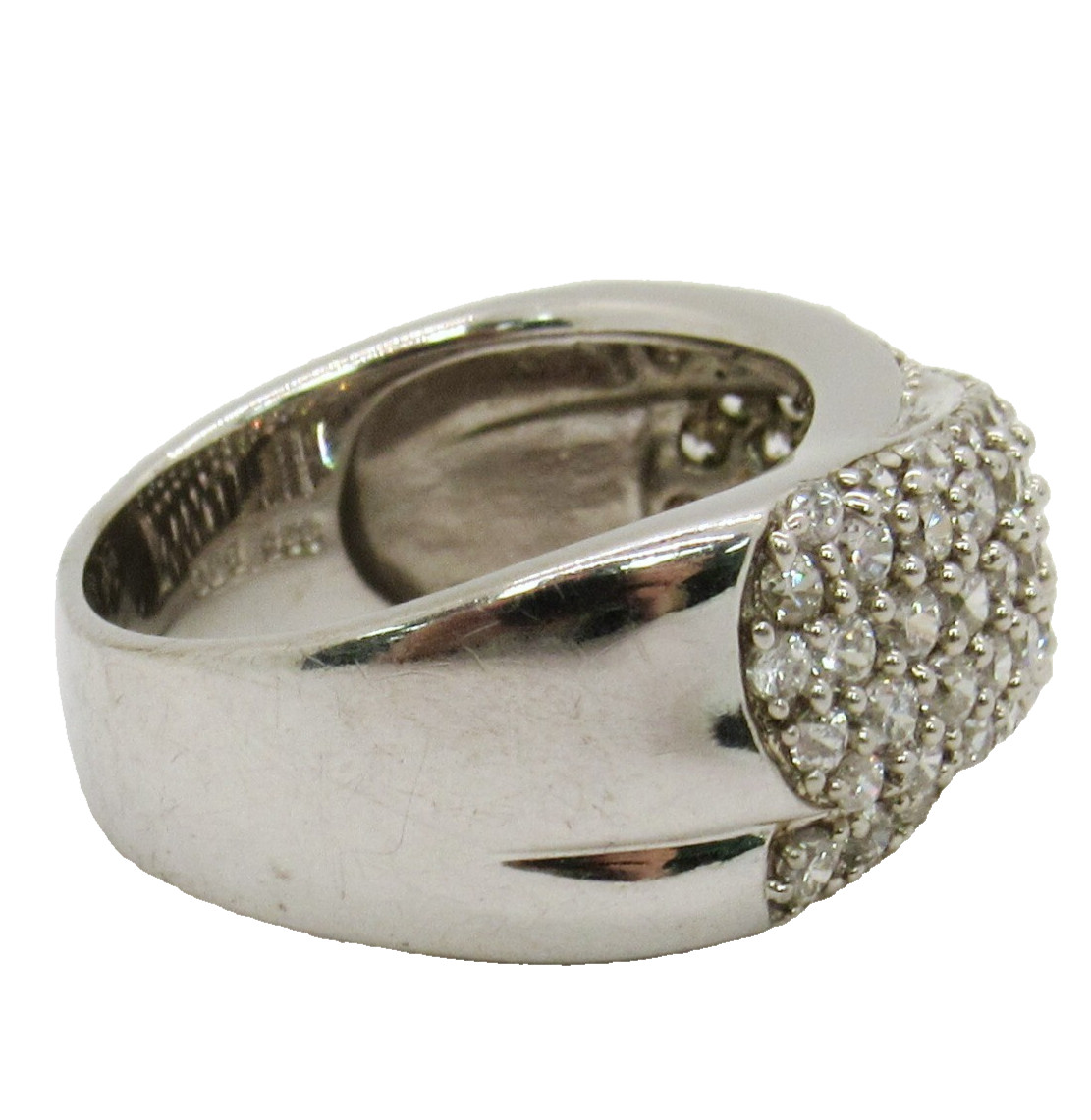 STERLING SILVER .925 SAMUEL B. BJC ETERNITY CZ CRISS CROSS WRAP BAND SIZE 9 RING