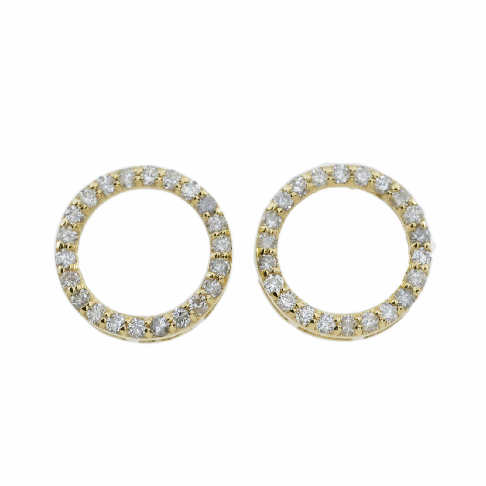 14Kt Gold Lab Grown Diamond Open circle Earrings