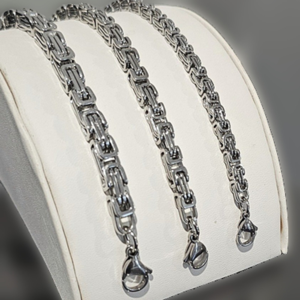 Mens Bracelet 316L Stainless Steel 4/5/6mm Byzantine Box Quality Jewelry