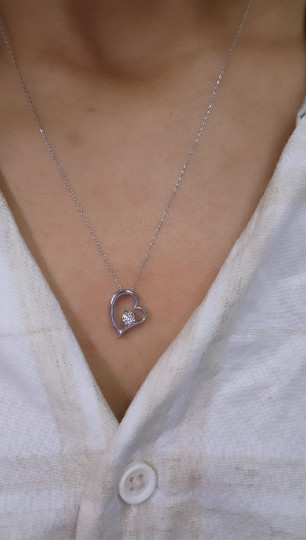 14Kt Gold 0.15 Ct Lab Grown Diamond Heart Pendant Necklace