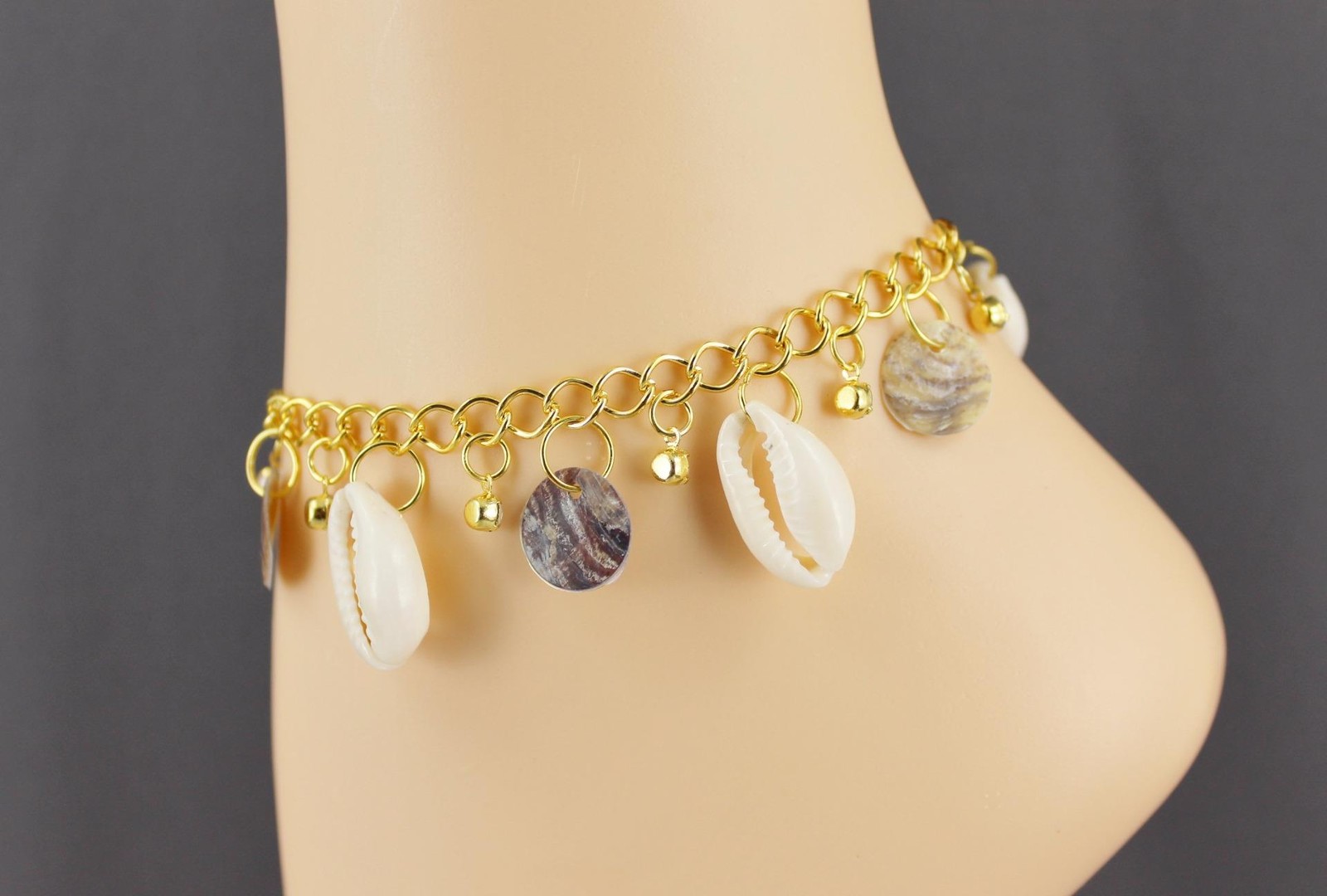 Gold Shell anklet seashell adjustable ankle bracelet 8 – 11 inches anklette
