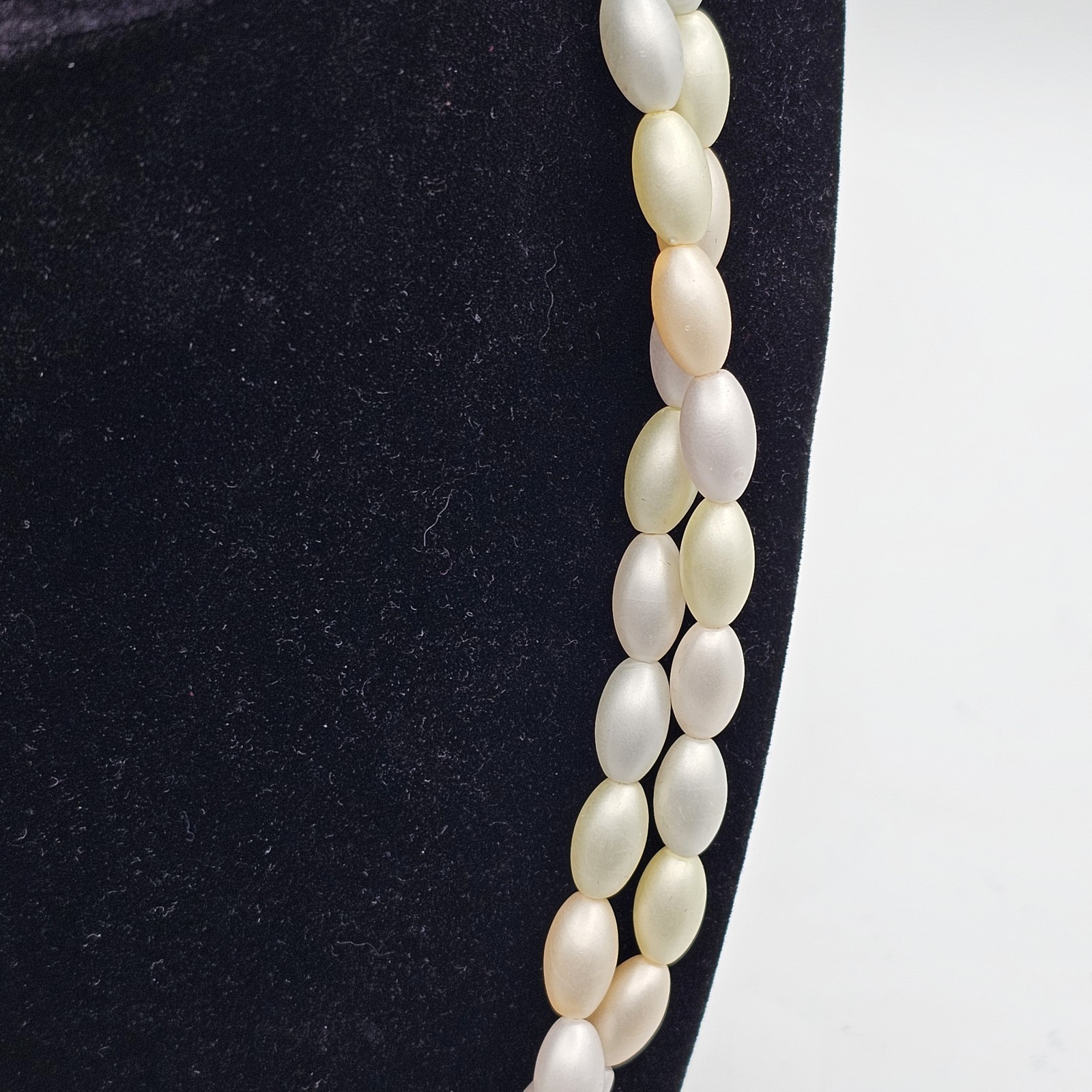 Double Strand Faux Pearl Necklace Oval Beads Classic Wedding Formal