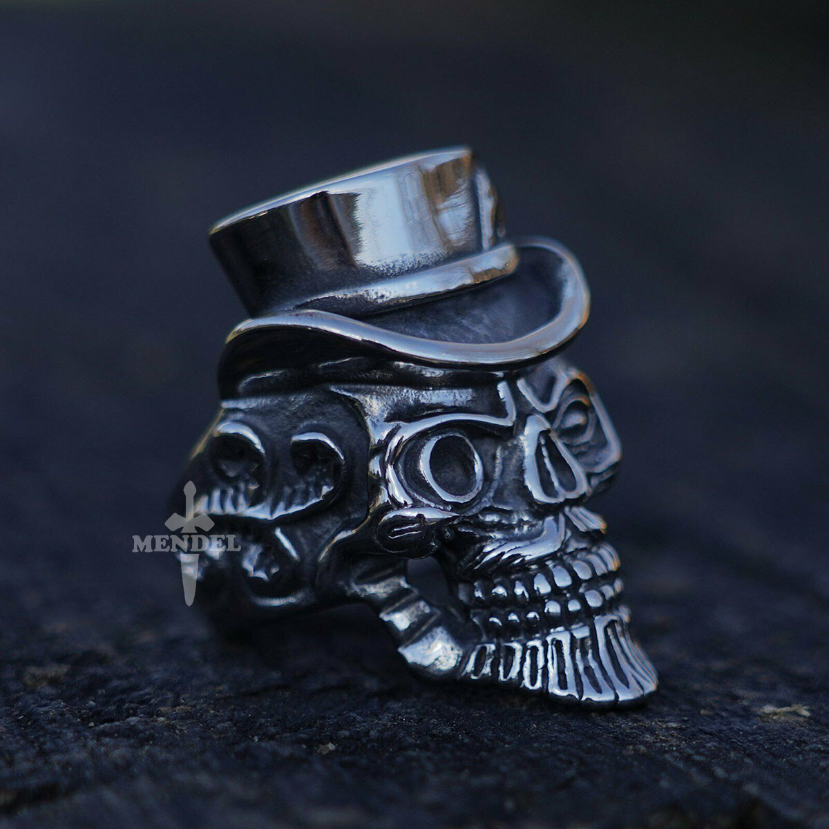 MENDEL Gothic Mens Motorcycle Biker Skull Ring For Men Stainless Steel Size 8-14