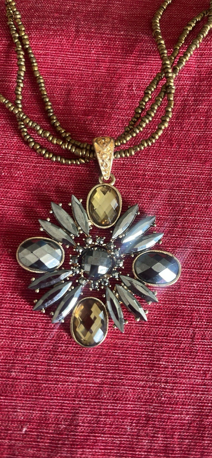 Gorgeous Beaded Crystal Drop Necklace