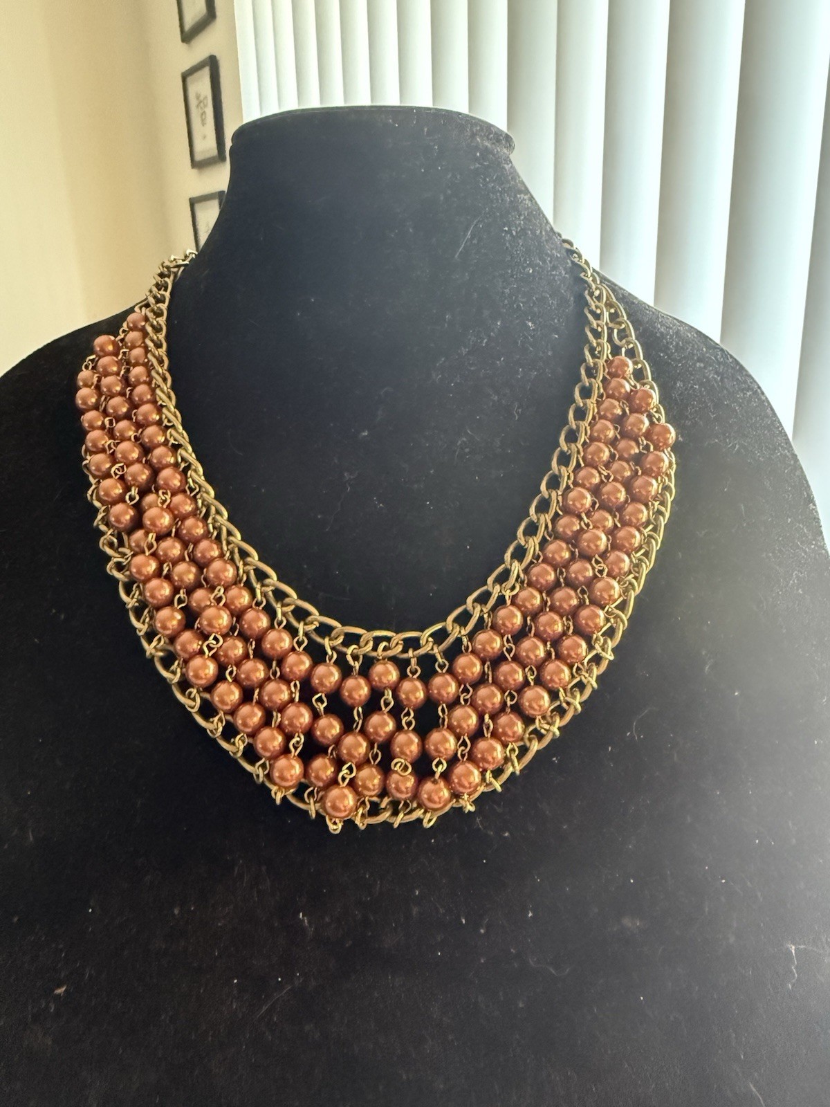 Assorted Lot Statement Bib Beaded Metal Cable Chain Necklaces Gold Green Brown