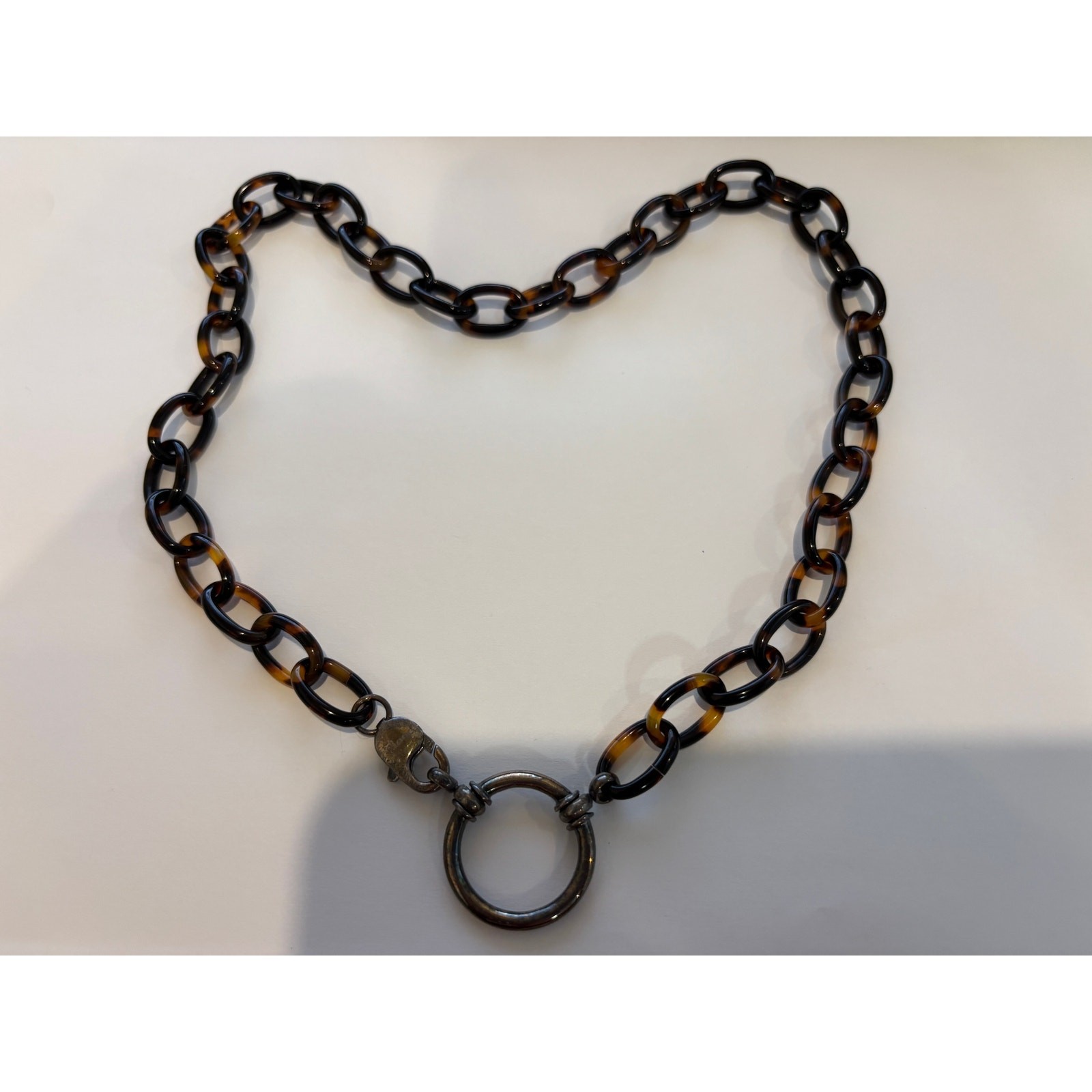 La Loop Eyeglasse Holder Necklace Sterling Silver Clasp & Loop Plastic Chain 19″