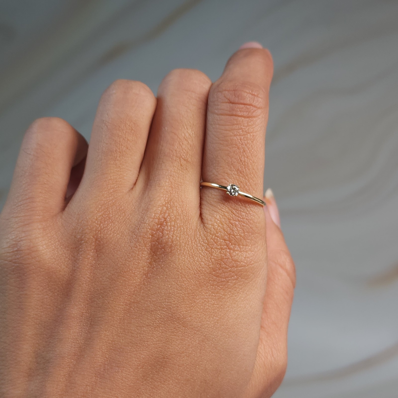 14Kt Gold 0.15 Ct Lab Grown Diamond Ring